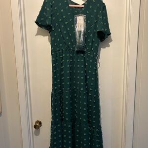 Fashion Nova Teal Floral Maxi Dress